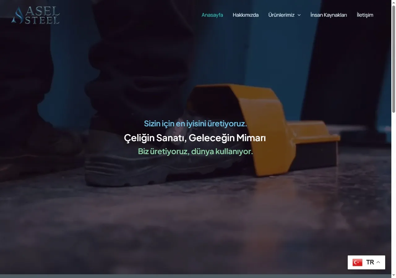 Asel Steel kurumsal web sitesi — ZEN AJANS referans projesi