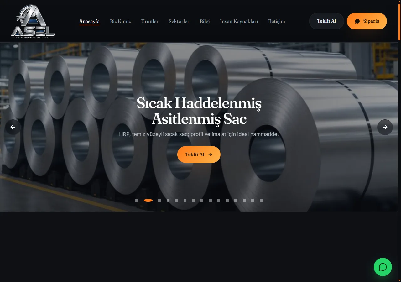 DKP Sac galvanizli sac tedarik web sitesi — ZEN AJANS referans projesi